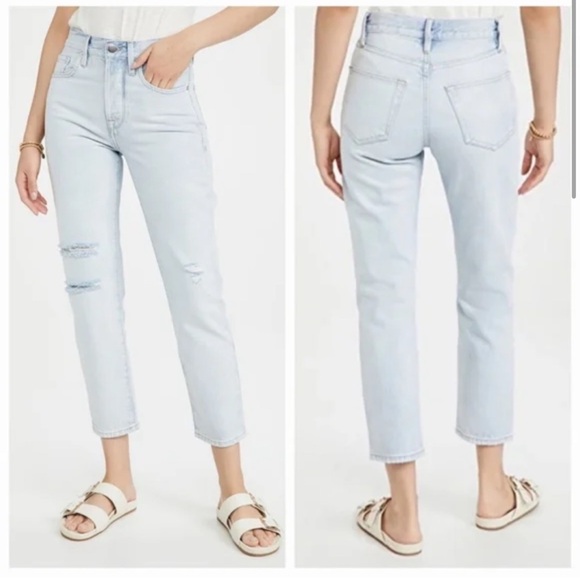 Frame Denim LeOriginal Button Fly Straight Jeans Howard Rips Distressed Size 26 - Picture 2 of 8